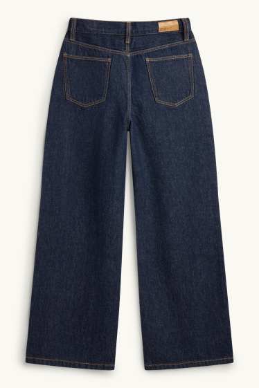 Kinderen: meisjes - Wide leg jeans - jeansdonkerblauw