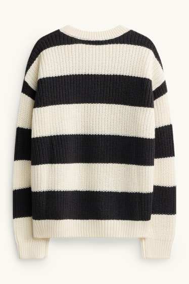 Enfants filles - Pull - à rayures - noir / blanc