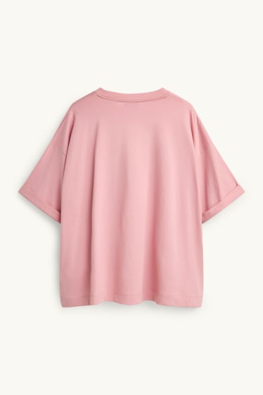 Damen - T-Shirt - Relaxed Fit - rosa
