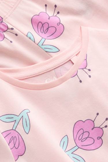 Bambine - Fiore - pigiama - 2 pezzi - chiarorosa