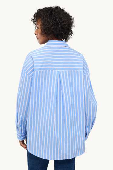 Damen - Hemdbluse - gestreift - blau