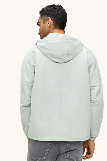 Herren - Jacke mit Kapuze - wasserabweisend - grau