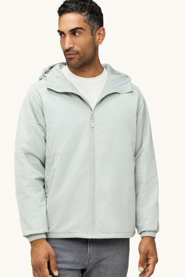 Herren - Jacke mit Kapuze - wasserabweisend - grau