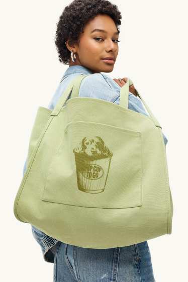 Dámské - Velká kabelka shopper - zelená