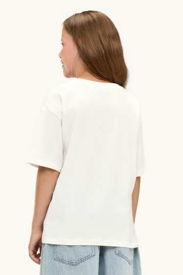 Enfants filles - Molang - T-shirt - effet brillant - blanc