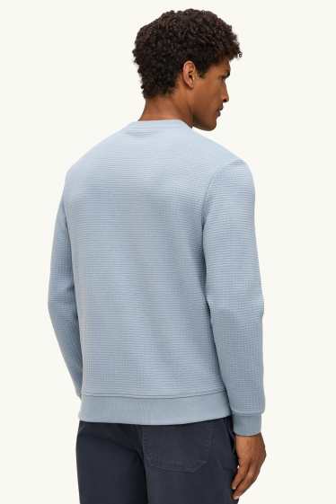 Herren - Sweatshirt - strukturiert - hellblau