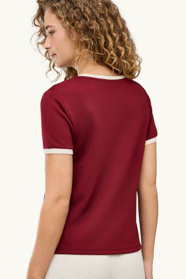 Women - T-shirt - relaxed fit - bordeaux