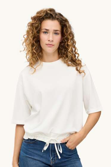 Dames - T-shirt - zuiver wit