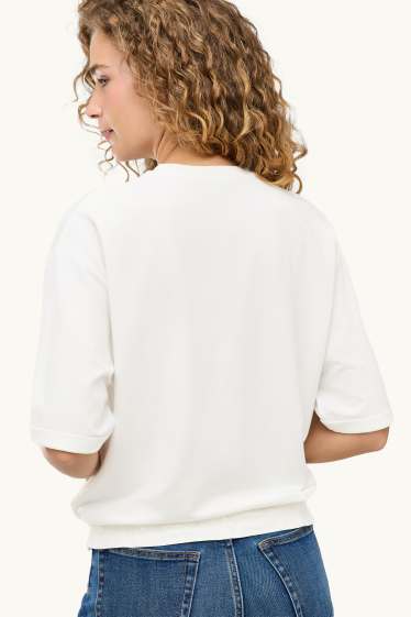 Dames - T-shirt - zuiver wit