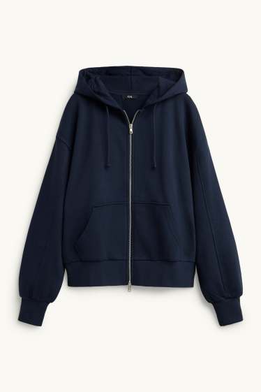 Damen - Sweatjacke mit Kapuze - petrol