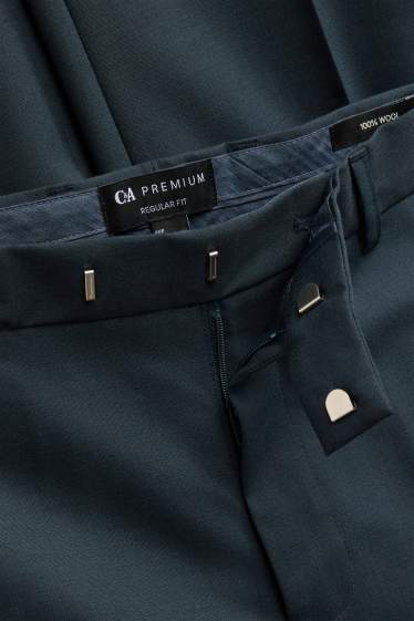 Herren - Baukasten-Wollhose - Regular Fit - petrol