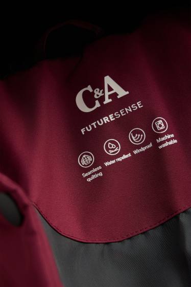 Kinder Mädchen - Funktions-Steppjacke mit Kapuze - gefüttert - bordeaux