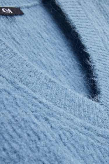 Damen - Pullunder mit V-Ausschnitt - gerippt - hellblau