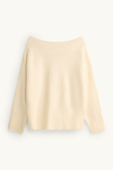 Damen - Pullover - cremeweiss