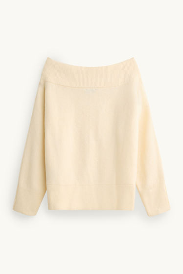 Damen - Pullover - cremeweiss