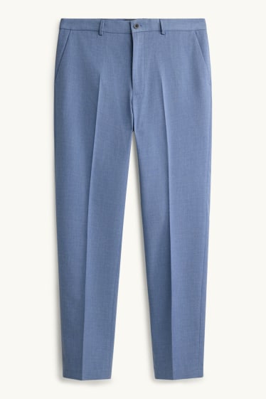 Uomo - Pantaloni coordinabili - regular fit - tessuto elasticizzato - blu melange