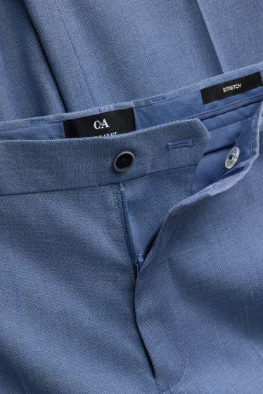 Uomo - Pantaloni coordinabili - regular fit - tessuto elasticizzato - blu melange