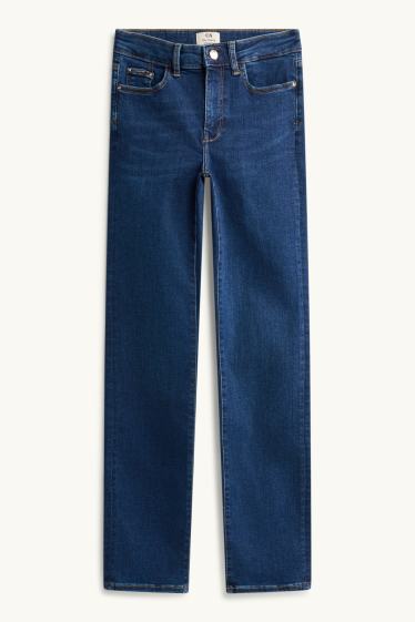 Dames - Straight jeans - mid waist - shaping jeans - LYCRA® - jeansblauw