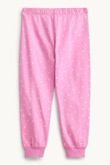 Kinderen: meisjes - Poes - pyjama - 2-delig - fuchsiarood