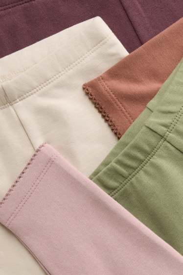Bébés filles - Lot de 5 - leggings chauds pour bébé - vert / rose