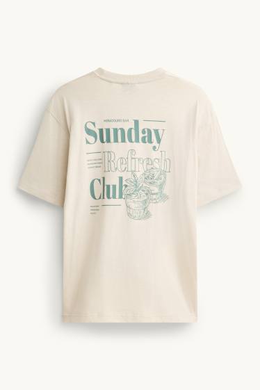 Hommes - T-shirt - relaxed fit - crème