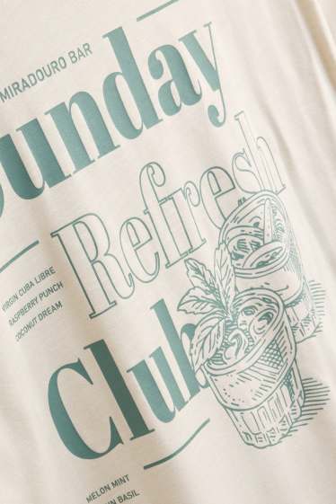 Hommes - T-shirt - relaxed fit - crème