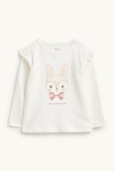 Nadó nena - Conillets - pijama per a nadó - 2 peces - blanc/rosa