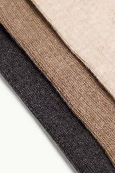 Baby Buben - Multipack 3er - Baby-Strumpfhose - gerippt - grau / beige