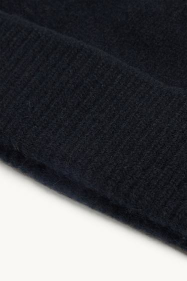 Women - Cashmere beanie - black