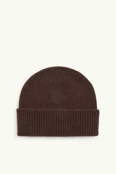 Women - Cashmere beanie - brown
