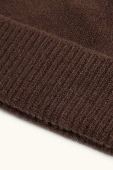 Women - Cashmere beanie - brown