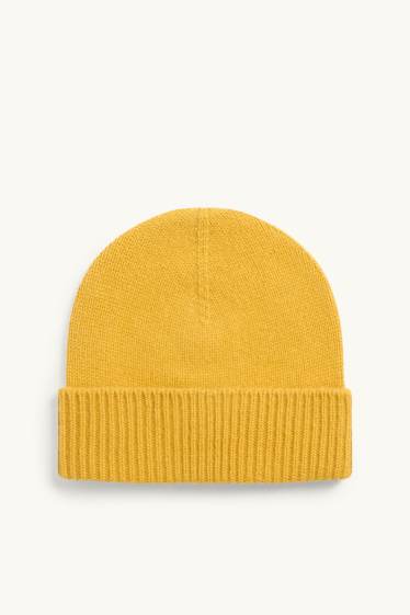 Donna - Berretto in cashmere - giallo senape