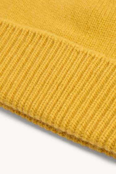 Donna - Berretto in cashmere - giallo senape
