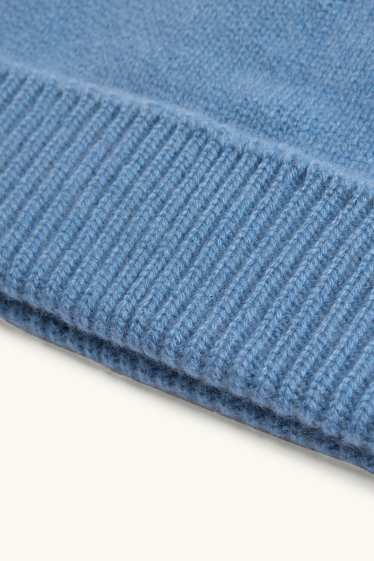 Damen - Kaschmir-Beanie - blau