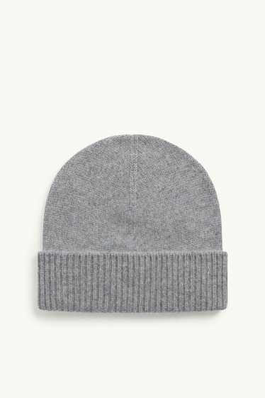 Damen - Kaschmir-Beanie - hellgrau