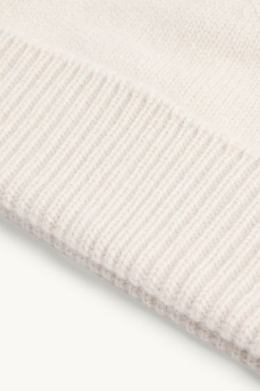 Women - Cashmere beanie - white