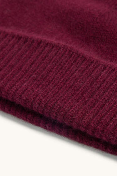 Women - Cashmere beanie - bordeaux
