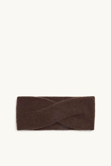 Femmes - Bandeau cheveux en cachemire - marron
