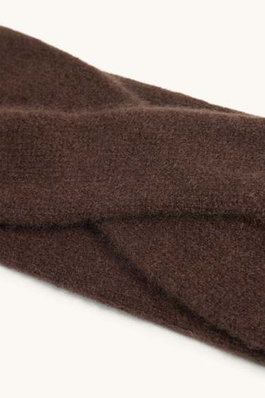 Femmes - Bandeau cheveux en cachemire - marron