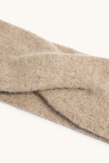 Femmes - Bandeau cheveux en cachemire - beige