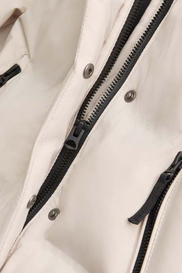 Kinder Mädchen - Funktions-Steppjacke mit Kapuze - gefüttert - cremeweiß