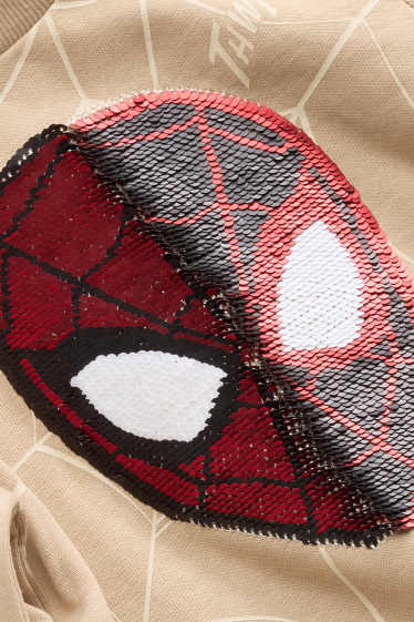 Enfants garçons - Spider-Man - sweat - effet brillant - beige