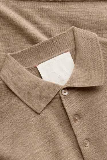 Herren - Merino-Pullover - beige-melange