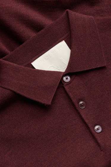 Herren - Merino-Pullover - bordeaux