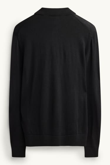 Herren - Merino-Pullover - schwarz