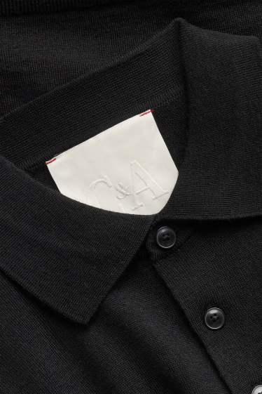 Herren - Merino-Pullover - schwarz