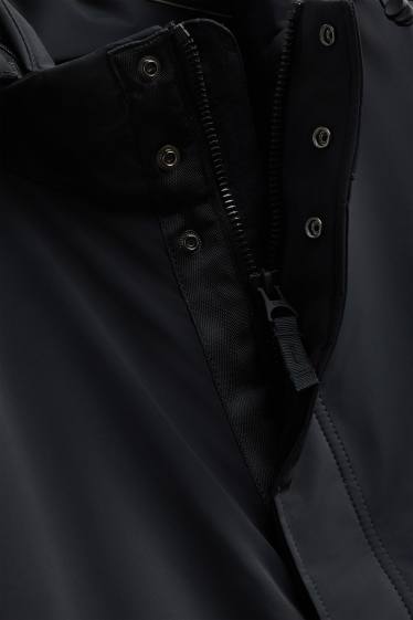 Hommes - Parka à capuche - doublée - finition déperlante - noir