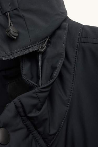 Hommes - Parka à capuche - doublée - finition déperlante - noir