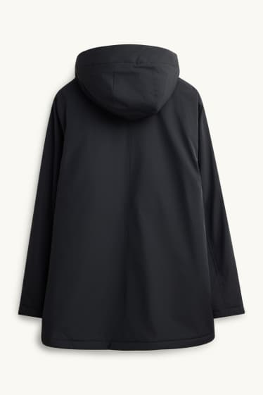 Hommes - Parka à capuche - doublée - finition déperlante - noir