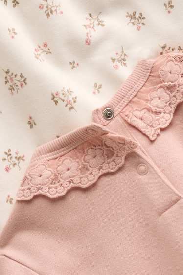 Baby Mädchen - Multipack 2er - Blümchen - Baby-Sweatshirt - rosa / beige